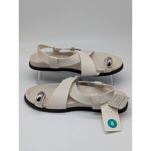 A New Day Penelope Sandals Womens 8 Bone Off White Slip On Flat NWT